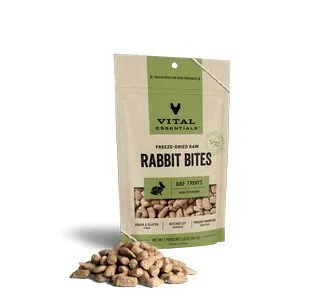 1ea 2oz Vital Essentials Freeze Dried Rabbit Bites - Treat